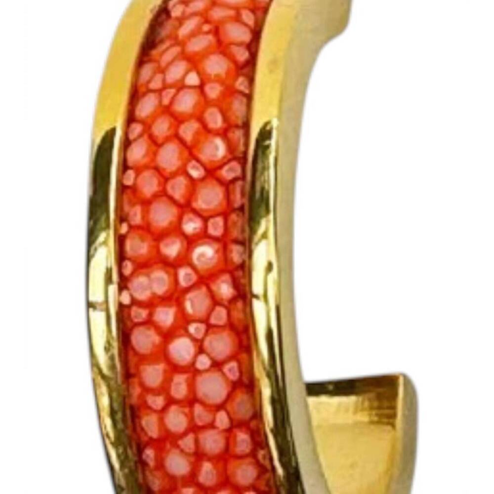 NEW VIVO women's luna plated earring in gold/shagreen inlay spice - Picture 2 of 2